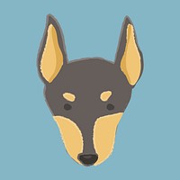 Cute illustration of a doberman dog