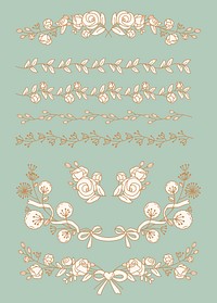 Floral doodle design collection vector