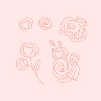 Floral doodle design collection vector
