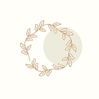 Floral doodle wreath design vector