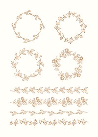 Floral doodle wreath collection vector