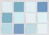 Blue note paper collection vector