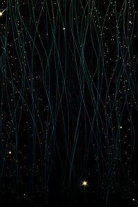 Green curly lines on a black background vector