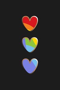 Support LGBTQ pride heart element vector