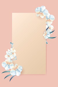 Rectangle beige flower frame vector