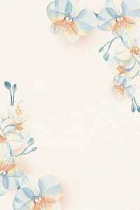 Blue flower pattern on beige background vector