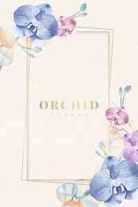 Rectangle gold flower frame vector