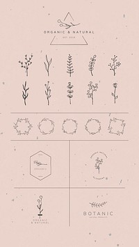 Organic product brand logo vector collection