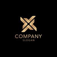 Golden company logo design vector
