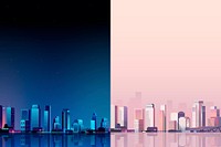 Urban scene day and night background vector