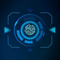 Fingerprint scanner safety technology icon vector