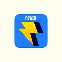 Power with thunderbolt badge vector