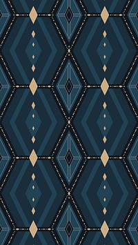 Dark blue geometric patterned mobile screen wallpaper