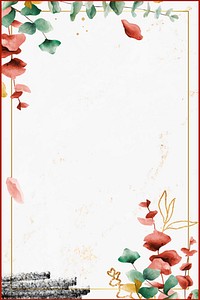 Rectangle gold frame with eucalyptus leaf pattern vector