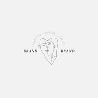 Feminine love brand logo vector