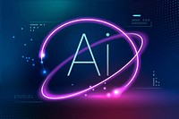 AI futuristic technology background vector