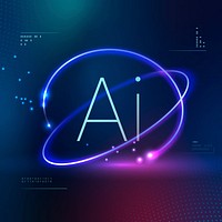 AI futuristic technology background vector