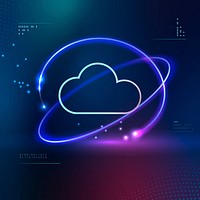 Computer cloud network technology vector
