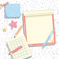 Blank scarpbook on a confetti background vector