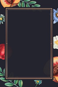 Blank rectangle floral frame vector