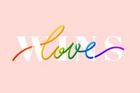 Handwritten Love Wins 3D word vector