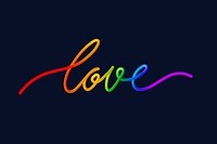 Handwritten Love 3D word vector