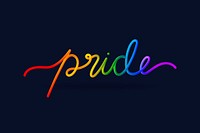 Handwritten Pride 3D word vector