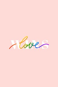 Handwritten Love Wins 3D word vector