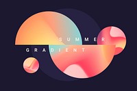 Summer gradient pattern poster template vector