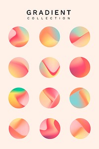 Summer gradient social media template vector set