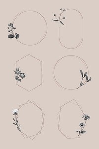 Floral frame collection design vector
