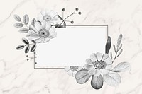 Vintage floral frame psd hand drawn illustration