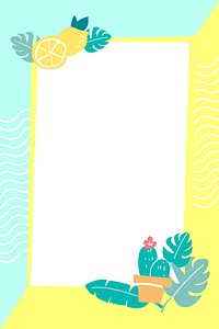 Rectangle summer lemon frame vector