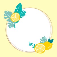 Round summer lemon frame vector
