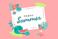 Happy summer holiday card vector