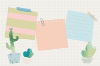 Blank paper with cactus design vector