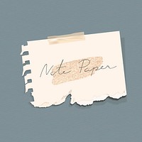 Ripped beige note paper template vector
