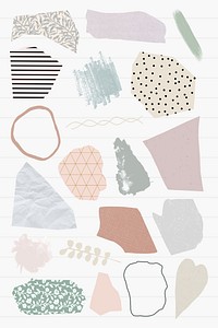 Ripped paper note vector set