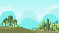 Green botany flat forest vector