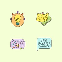 Happy International Youth Day badges vector