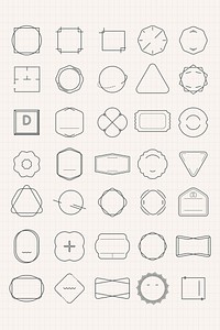 Blank minimal badge design vector set