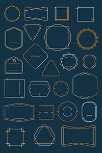 Blank minimal badge design vector set