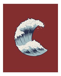 Japanese wave wall art print and poster.