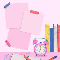 Blank pink back to school frame vector
