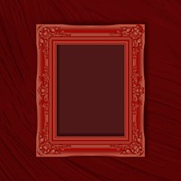 Red frame on a red wall vector
