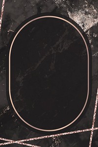 Oval frame on black marbled background vector