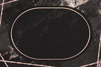 Oval frame on black marbled background vector