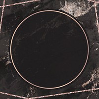 Round frame on black marbled background vector