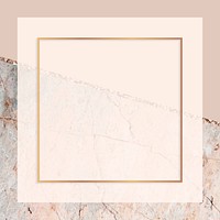 Rectangle frame on pastel orange marbled background vector