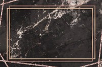 Rectangle frame on black marbled background vector